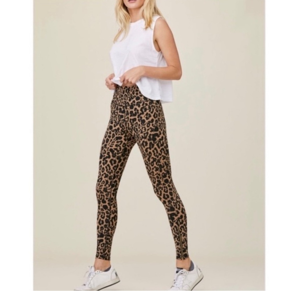 LNA Leopard Print Leggings in Brown and Black